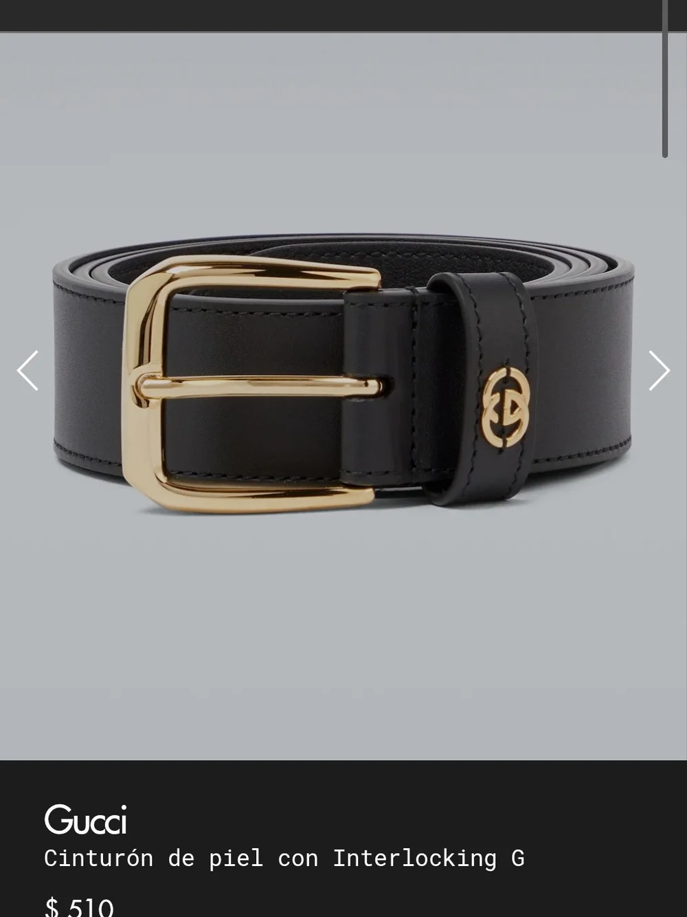 Gucci Black Leather Belt with Gold Buckle